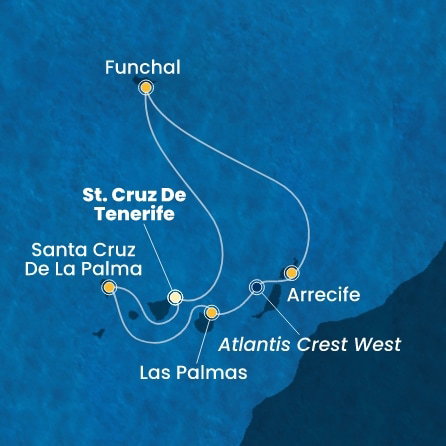 Harta croaziera Croazieră în Insulele Canare