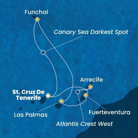 Harta croaziera Croazieră în Insulele Canare