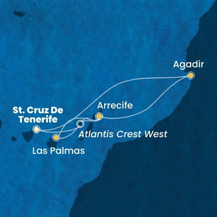 Harta croaziera Croazieră în Insulele Canare