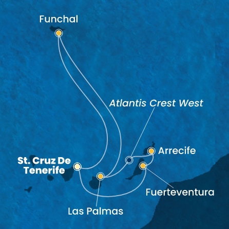 Harta croaziera Croazieră în Insulele Canare
