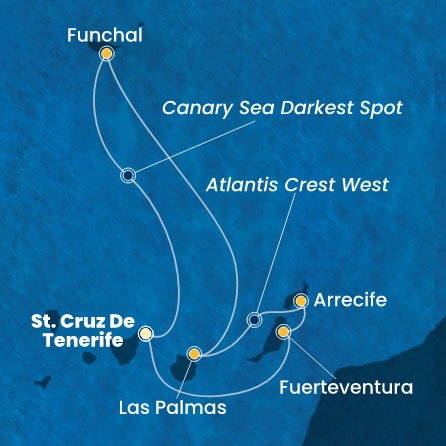 Harta croaziera Croazieră în Insulele Canare