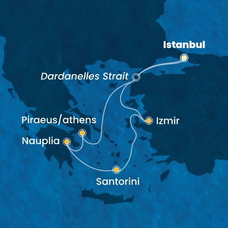 Harta croaziera Croazieră în Eastern Mediterranean