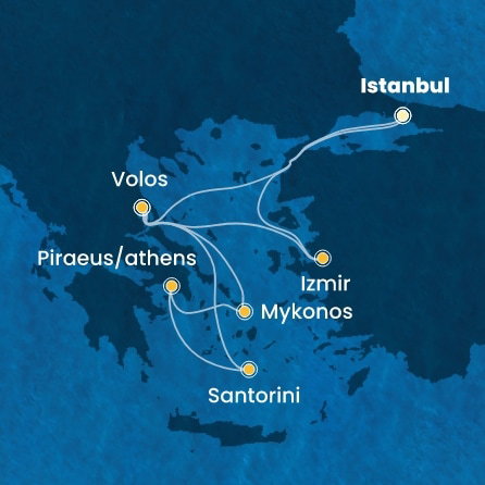 Harta croaziera Croazieră în Eastern Mediterranean