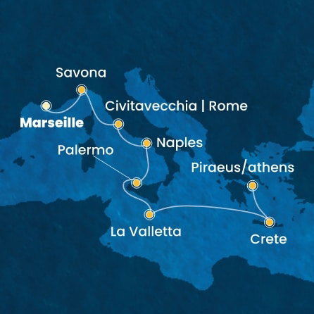 Harta croaziera Croazieră în Eastern Mediterranean
