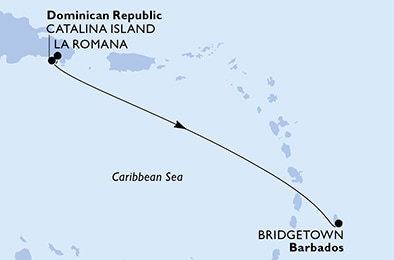 Harta croaziera Croazieră în America Centrală și Caraibe