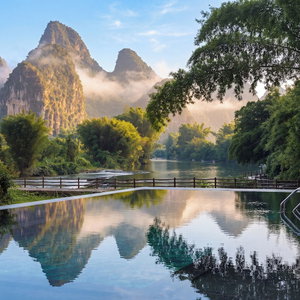 Hotel L'eau Vive De Qixi Meidi Yangshuo- Riverfront Infinity Pool & Log Cabin Cafe cazare Yangshuo